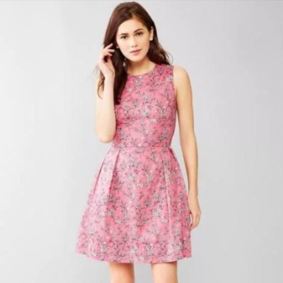 GAP Fit and Flare Pink Floral Print Dress, 0 - Picture 2 of 13